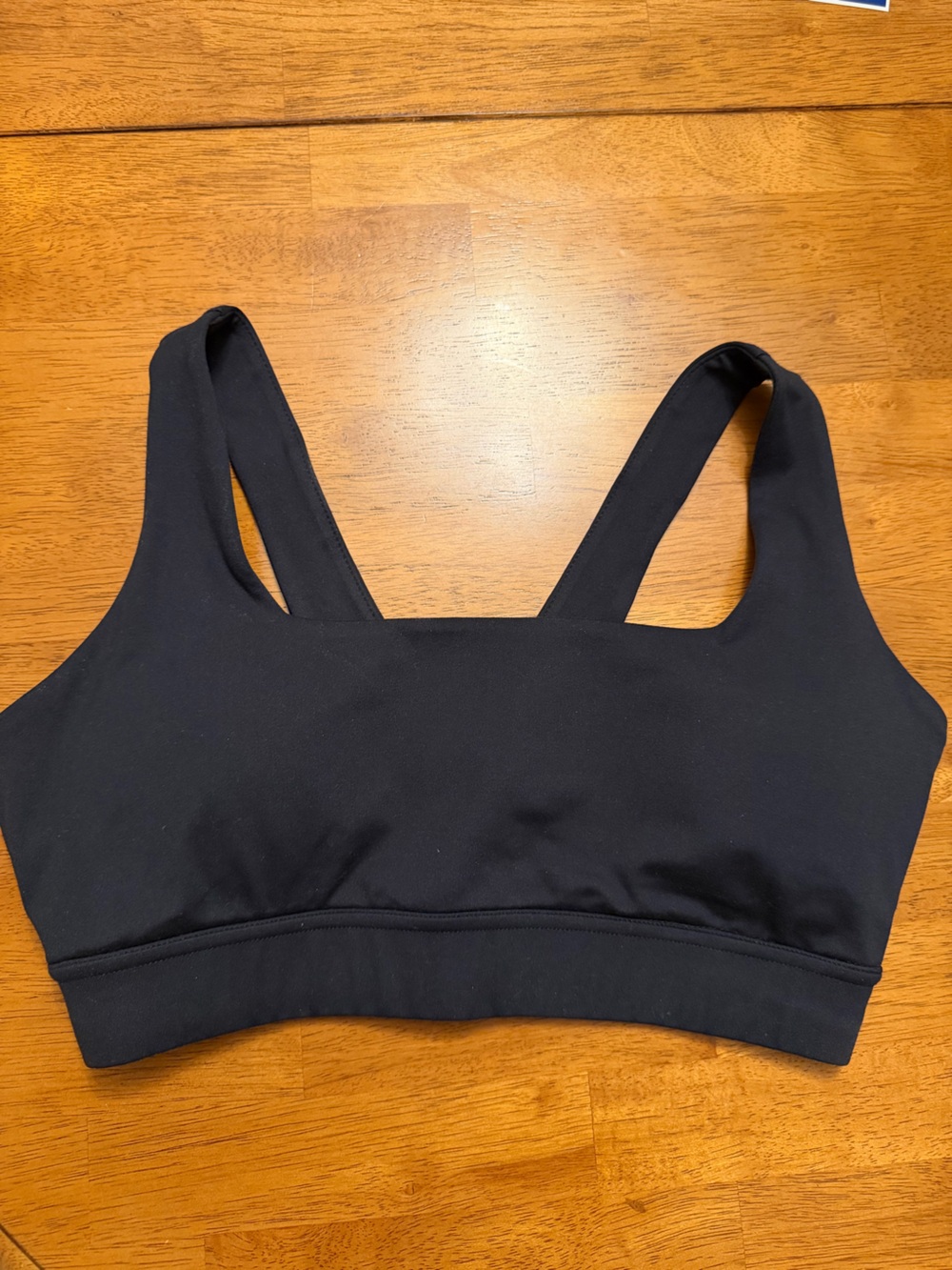 Black Athletic Sports Bra with Supportive Straps